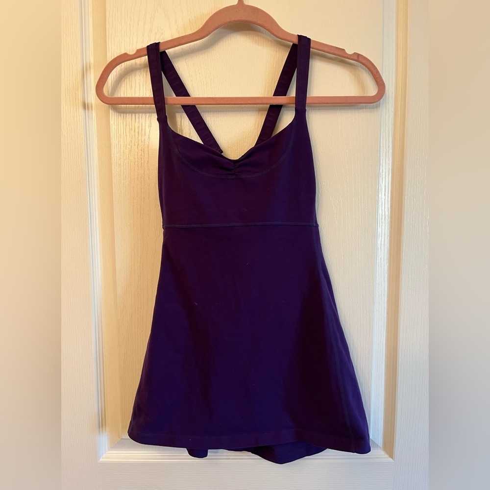 Deep purple lululemon top with adjustable straps